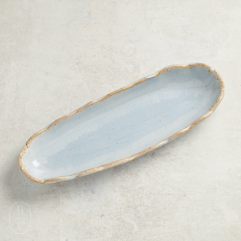 Etta B Pottery FLIRTY EDGE OLIVE DISH Wisteria