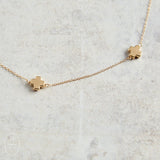 eNewton Design SIMPLICITY CHAIN GOLD SIGNATURE CROSS CHOKER Gold