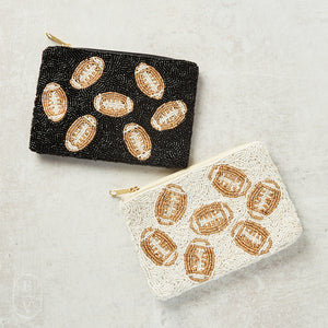 Shiraleah FOOTBALLS BEADED ZIP POUCH