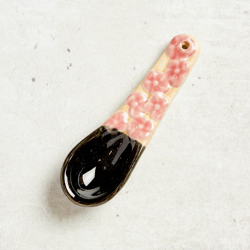 Creative Co-op HAND PAINTED STONEWARE SPOON Pink