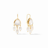 Julie Vos AQUITAINE CHANDELIER EARRINGS Iridescent Clear Crystal