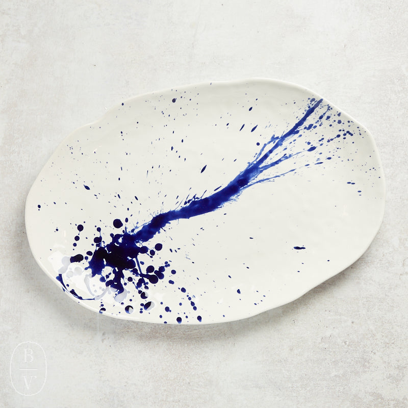 Simon Pearce BURLINGTON OVAL PLATTER Artisan Blue Large