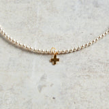 eNewton Design CLASSIC SIGNATURE CROSS GOLD CHARM CHOKER