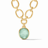 Julie Vos NASSAU STATEMENT NECKLACE Iridescent Aquamarine Blue