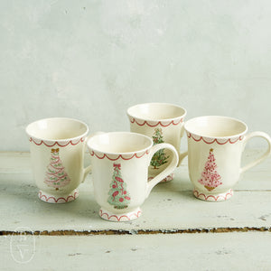 Creative Co-op CHRISTMAS TREE STONEWARE MUG