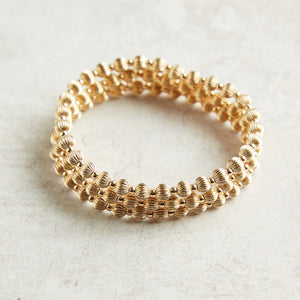 eNewton Design DIGNITY GRATEFUL PATTERN BEAD BRACELET Gold 5mm