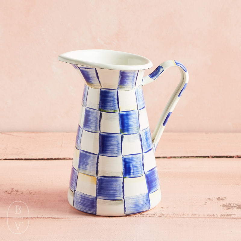 MacKenzie-Childs PRACTICAL PITCHER Royal Check Medium