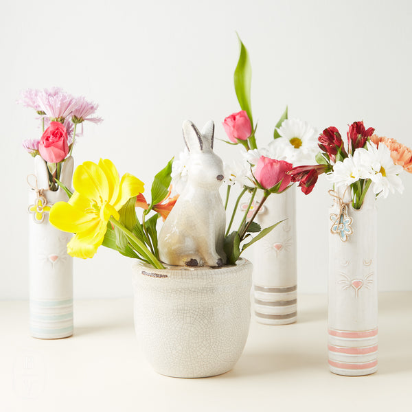 Mudpie Stripe Bunny Stem Vase Cute Easter Vases Bella Vita Gif