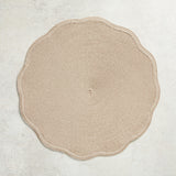 Deborah Rhodes SCALLOP ROUND TWO TONE PLACEMAT Ivory Dust