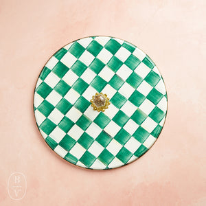 MacKenzie-Childs CHEESE COURSE Emerald Check