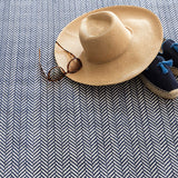 Dash and Albert HERRINGBONE INDOOR/OUTDOOR RUG Navy_Ivory