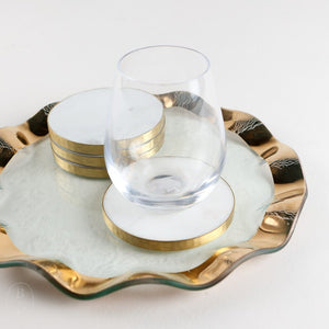 Zodax MARMO MARBLE ROUND COASTERS SET OF 4