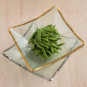 Annieglass EDGEY FOUR POINT BOWL Gold 11 x 11