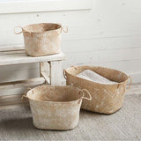 Mudpie WHITE WASH SEAGRASS BASKET