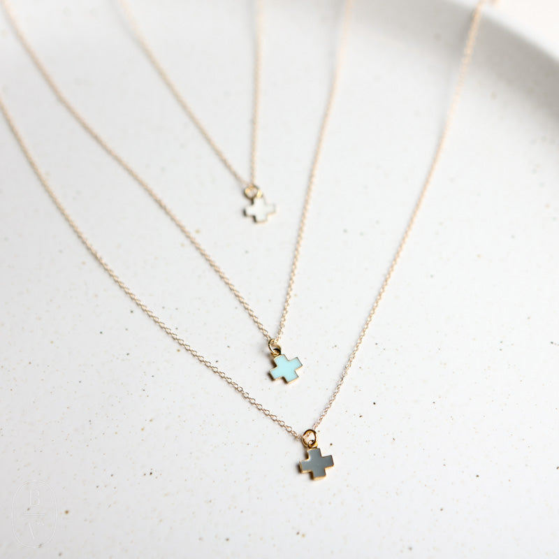 eNewton Design SIGNATURE CROSS GOLD CHARM NECKLACE