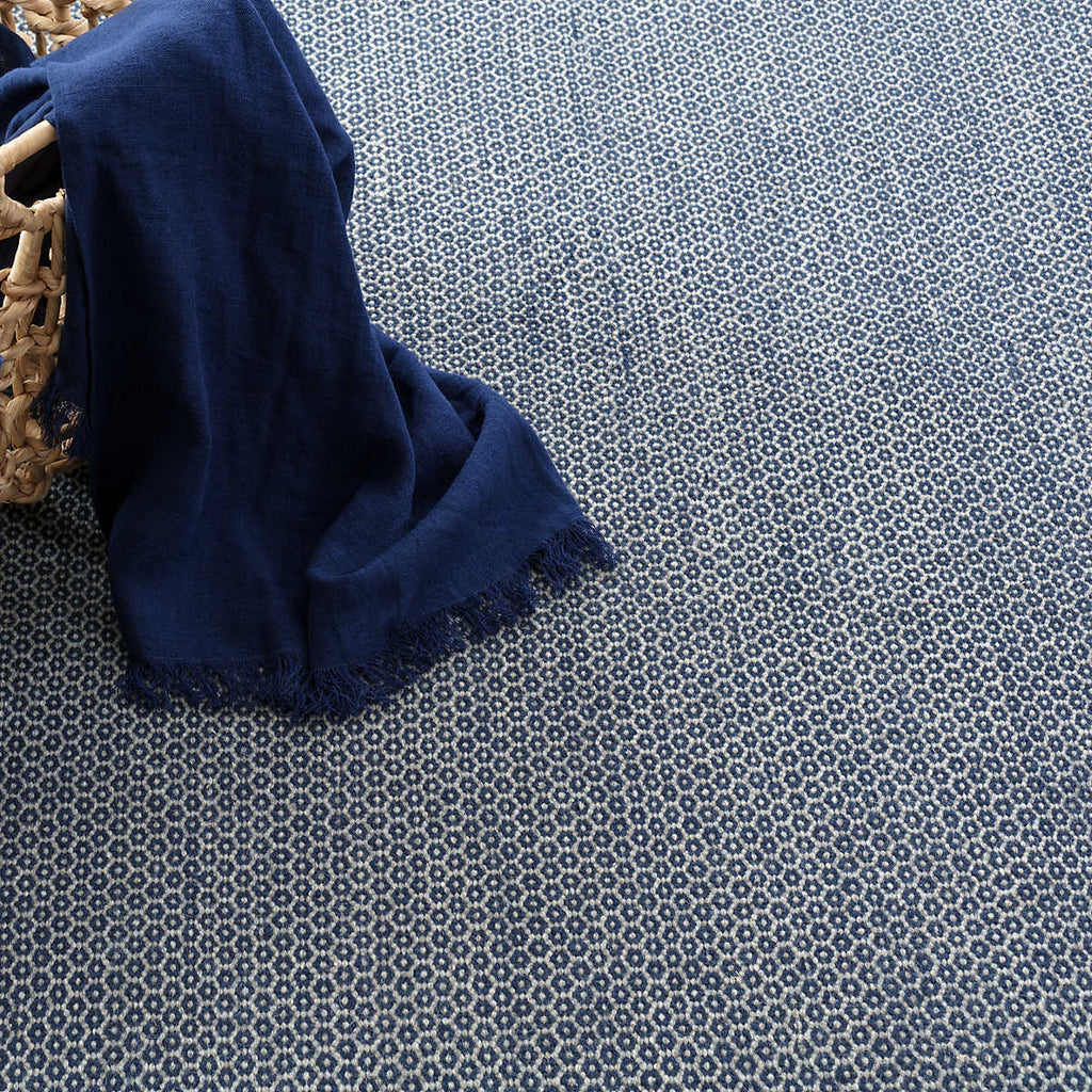 Dash and Albert HONEYCOMB WOVEN WOOL RUG Indigo_Grey