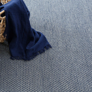 Dash and Albert HONEYCOMB WOVEN WOOL RUG Indigo_Grey