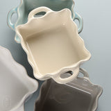 Casafina by Costa Nova RUFFLED SQUARE BAKER Cream