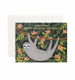 Rifle Paper Co SLOTH BELATED BIRTHDAY CARD