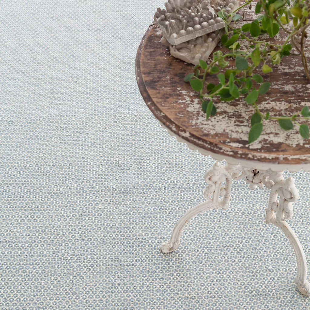 Dash and Albert HONEYCOMB WOVEN WOOL RUG French Blue_Ivory