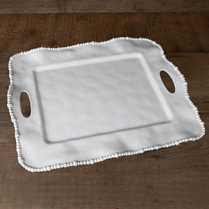 Beatriz Ball VIDA ALEGRIA RECTANGULAR TRAY WITH HANDLES White