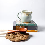 Zodax MANGO WOOD SERVER SET WITH WHITE HANDLE