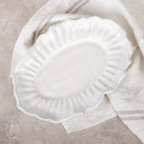 Etta B Pottery SCALLOPED OVAL PLATTER 12 Simply White
