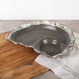 Etta B Pottery WAVY CHIP AND DIP DISH Gray