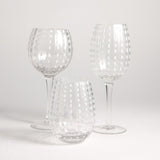Zodax WHITE DOTS STEMLESS WINE GLASS