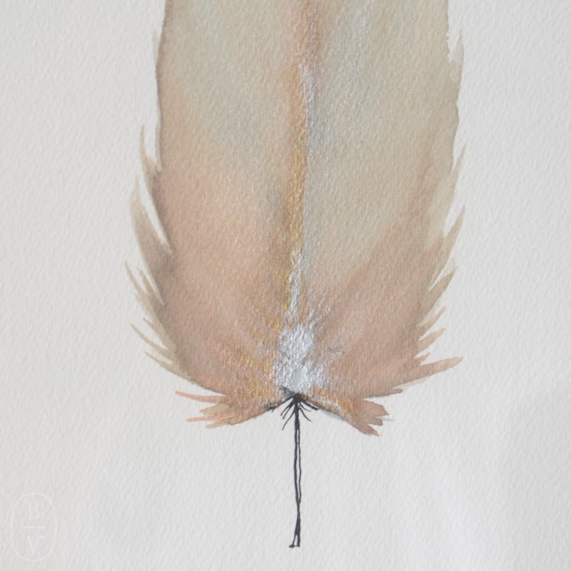 By Lacey SMALL FRAMED MATTED FEATHER SERIES 1 PAINTING 1