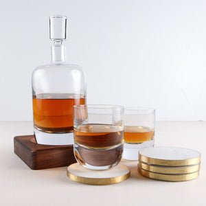 Zodax MARMO MARBLE ROUND COASTERS SET OF 4