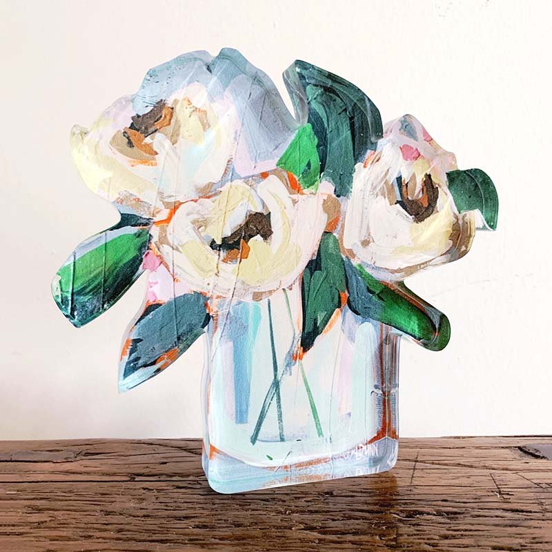Lauren Dunn ACRYLIC BLOOM BLOCK Peonies Large