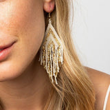 Ink and Alloy STRIPE LUXE FRINGE EARRINGS