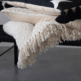 Creative Co-op COTTON BLEND FRINGE BOUCLE THROW