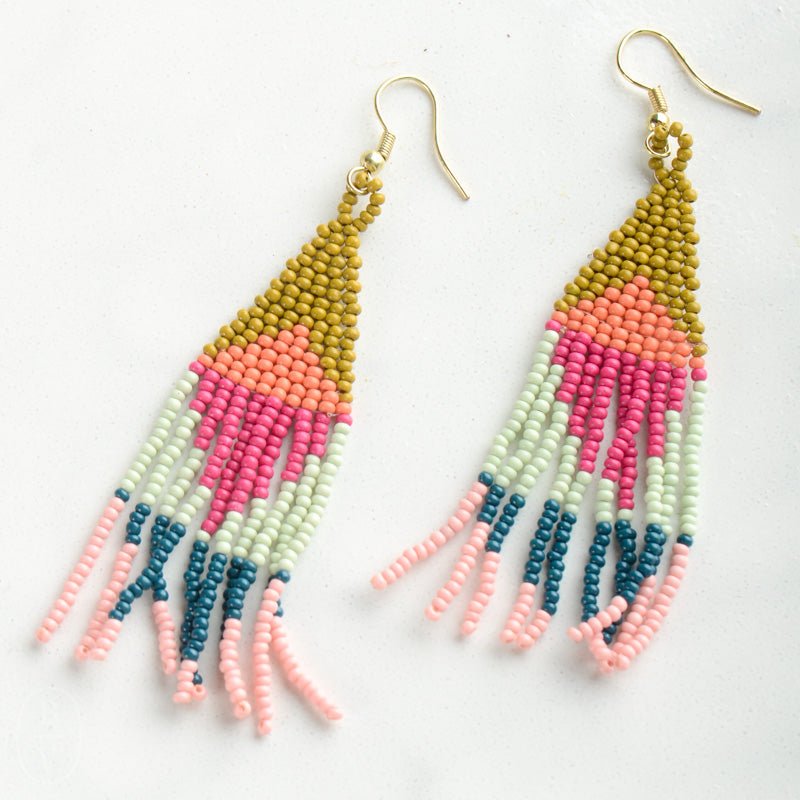 Ink and Alloy SMALL DIAMOND EARRINGS Rainbow Multi