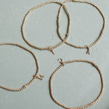 eNewton Design RESPECT GOLD INITIAL CHARM BEAD BRACELET