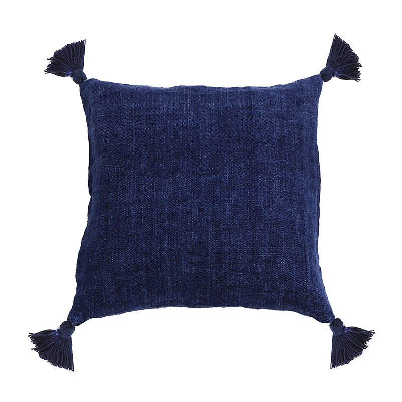 Pom Pom At Home MONTAUK FILLED TASSEL PILLOW Indigo 20x20