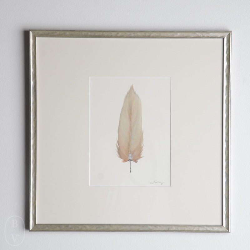 By Lacey SMALL FRAMED MATTED FEATHER SERIES 1 PAINTING 1