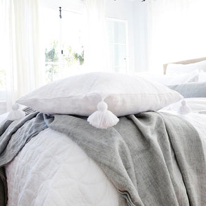 Pom Pom At Home MONTAUK FILLED TASSEL PILLOW White 20x20