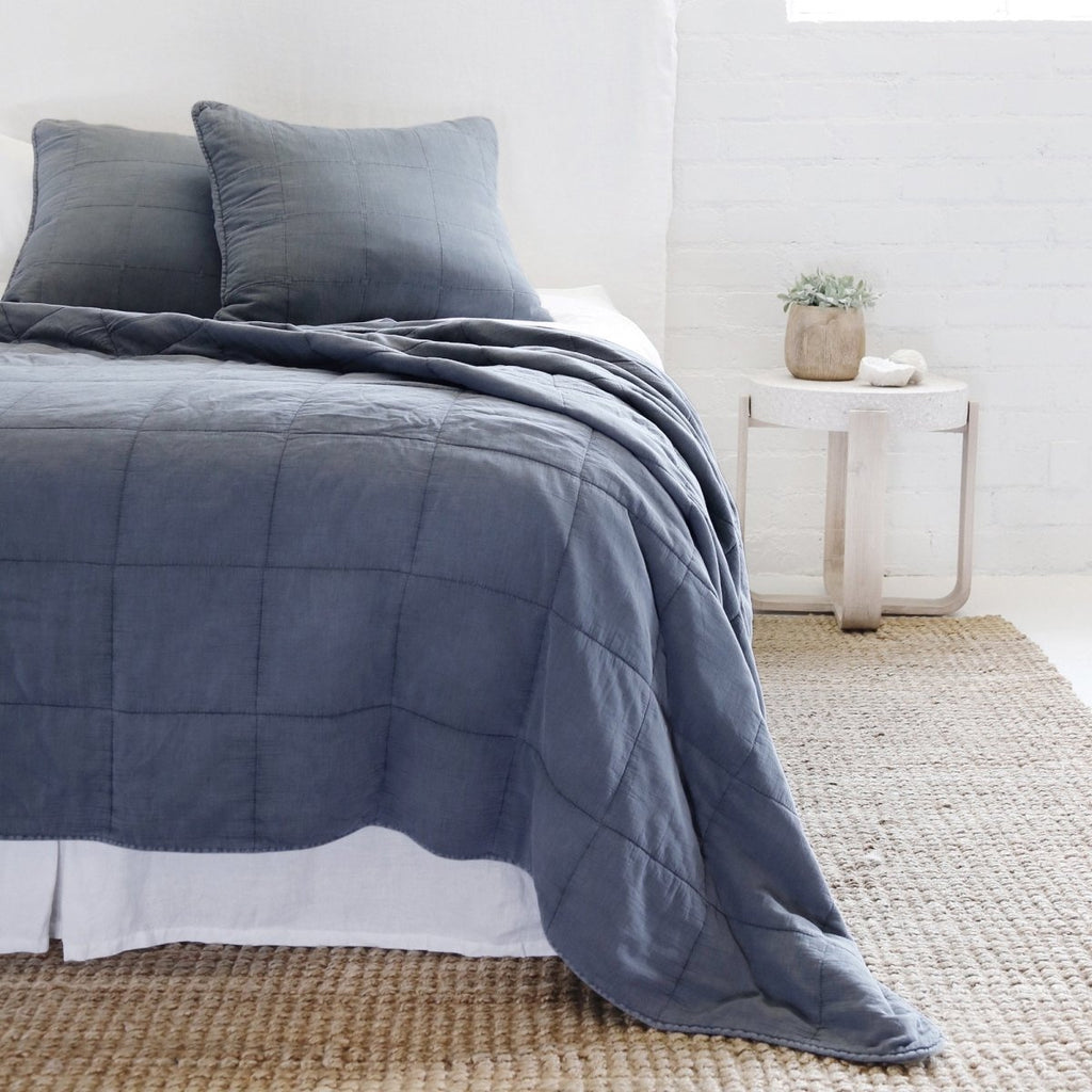 Pom Pom At Home ANTWERP COVERLET Navy