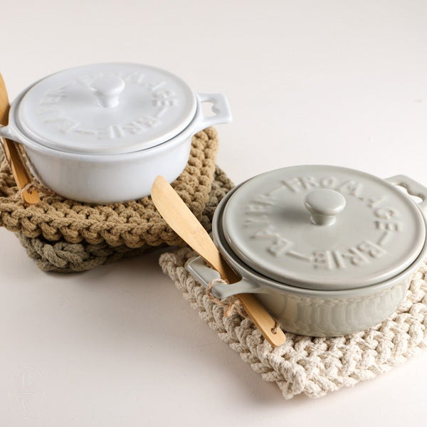 Ceramic Brie Baker & Spreader Set