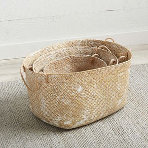 Mudpie WHITE WASH SEAGRASS BASKET