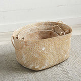 Mudpie WHITE WASH SEAGRASS BASKET