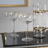 Zodax MARTINI GLASS WITH GOLD RIM