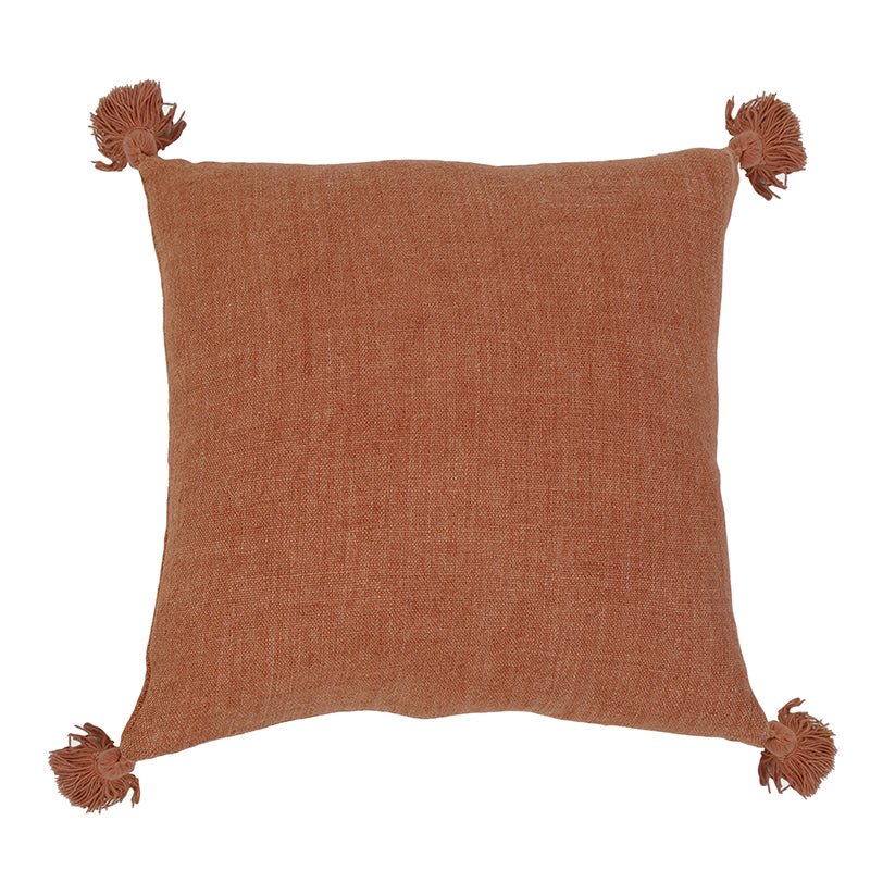 Pom Pom At Home MONTAUK FILLED TASSEL PILLOW Terra Cotta 20x20