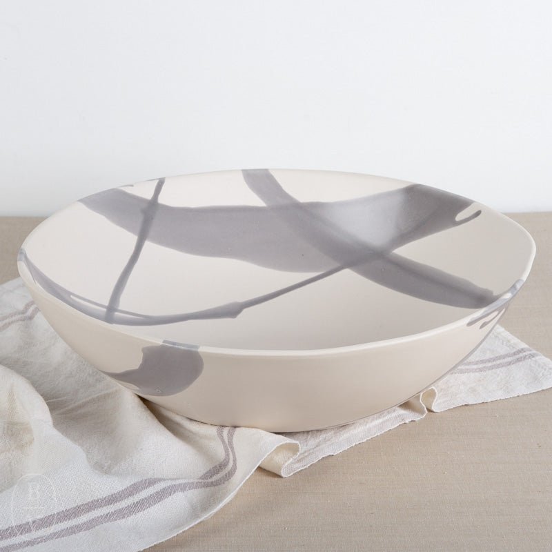 Alex Marshall Studios ROUND BOWL Grey Abstract Stripe