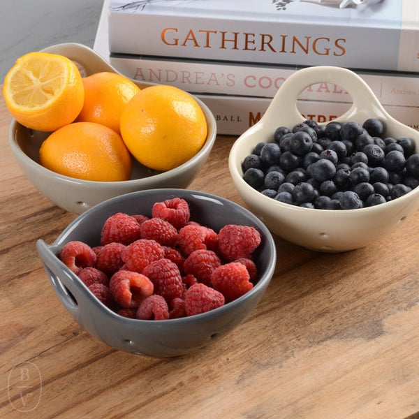 Creative Co-op - Stoneware Berry Bowl with Handles