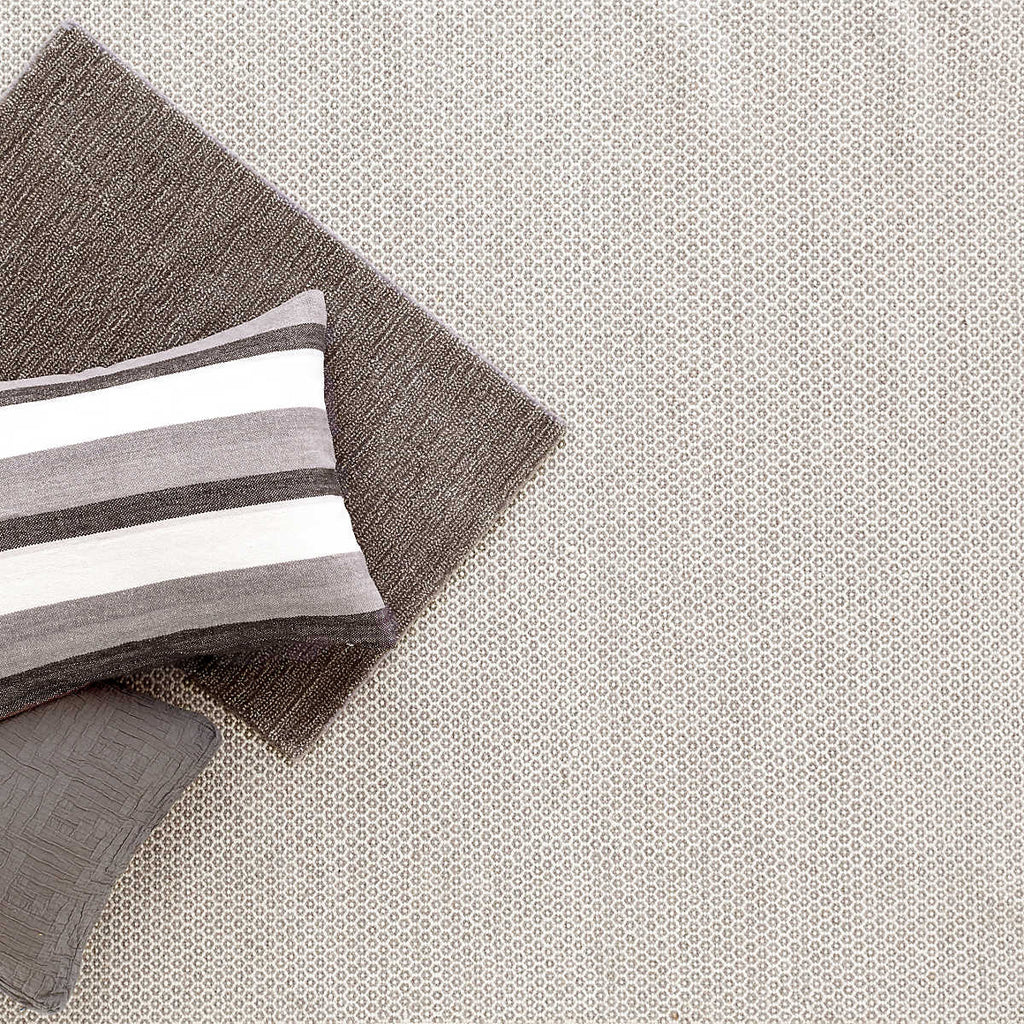 Dash and Albert HONEYCOMB WOVEN WOOL RUG Ivory_Grey