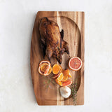 Creative Co-op SUAR FOOTED WOOD CHEESE CUTTING BOARD 24