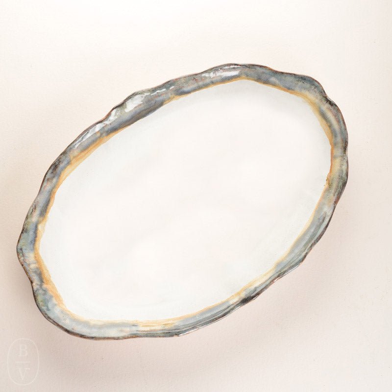 Etta B Pottery OVAL SANDWICH PLATTER Magnolia